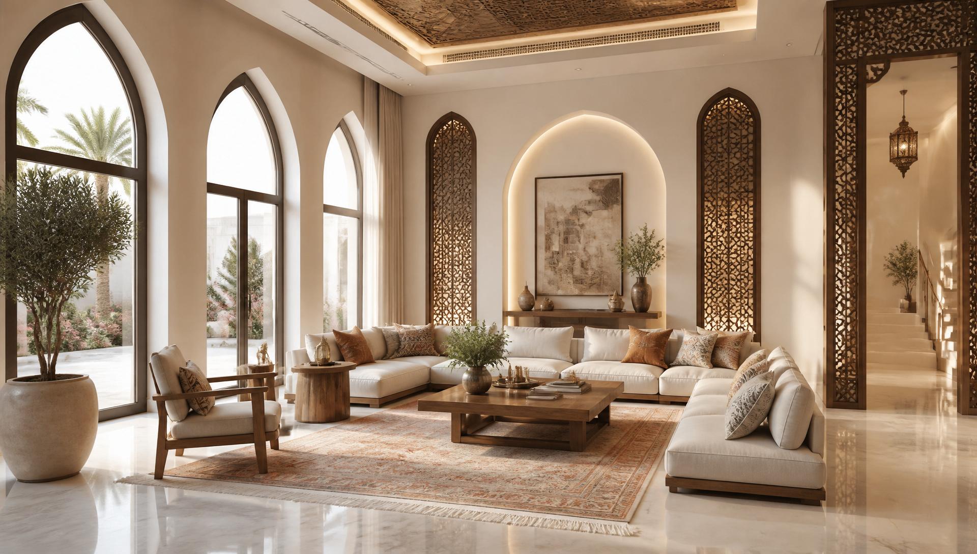 Bright modern Gulf-style living room interior